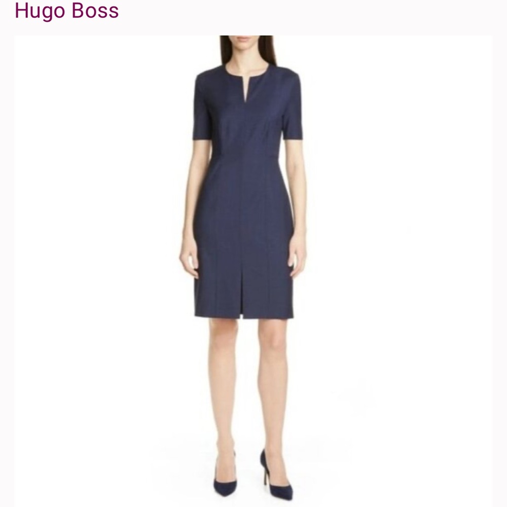 Boss Hugo Boss Delysia Navy Sheath Dress